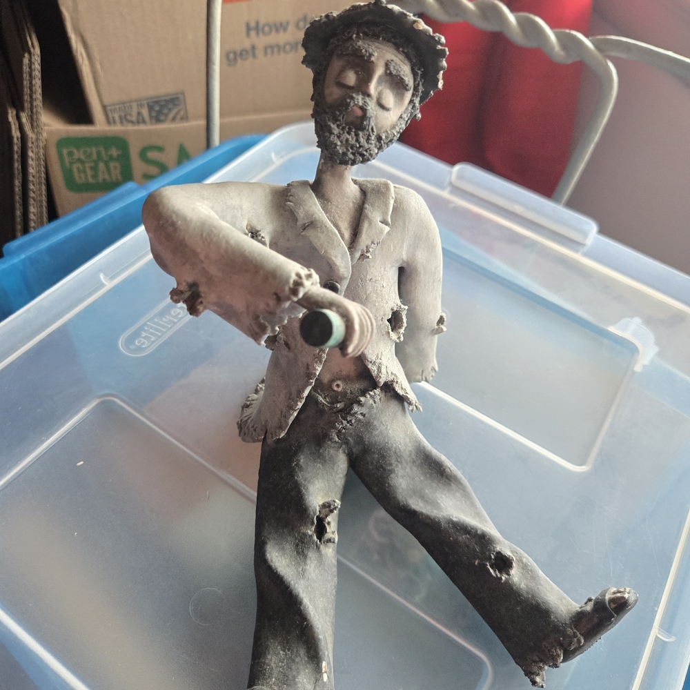Rustic Musician Figurine